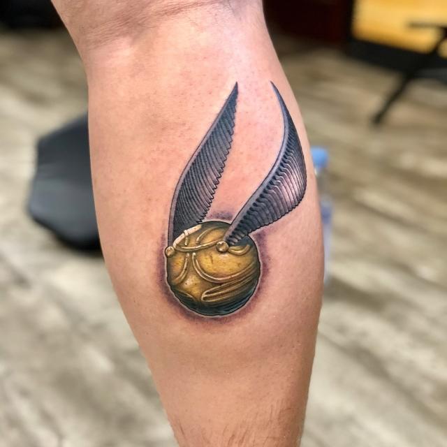 Noam tattooart  Harry Potter Hogwarts and the Golden snitch Thank you  Roni for your trust It was a pure pleasure for me  harrypotter  harrypottertattoo goldensnitch hogwarts hogwartshouses   Facebook